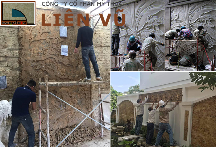 Thi công lắp đặt phù điêu sân vườn