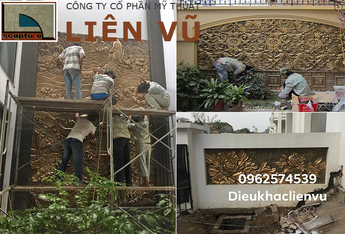 Thi công lắp đặt phù điêu sân vườn trang trí