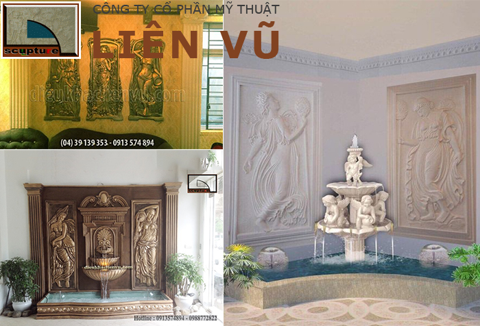 Thi công lắp đặt, ứng dụng trang trí nội thất đẹp cùng phù điêu