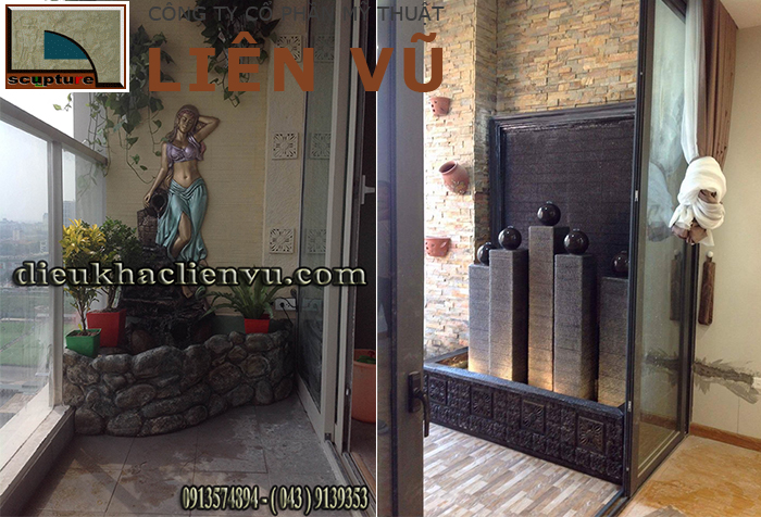 Thi công tiểu cảnh điêu khắc ban công