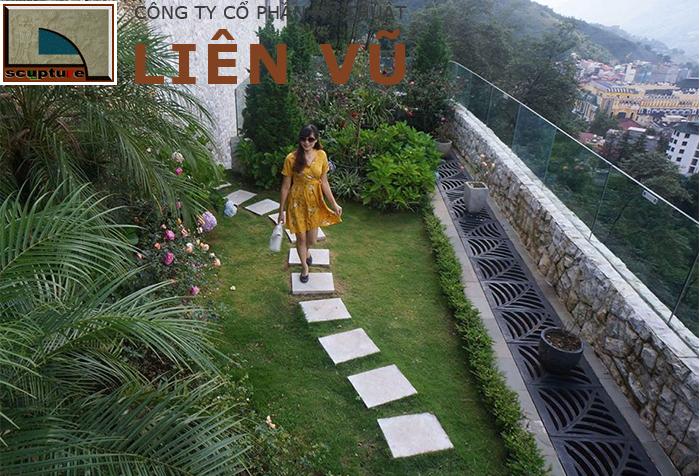 Thi công tiểu cảnh vườn cây xanh trên sân thượng