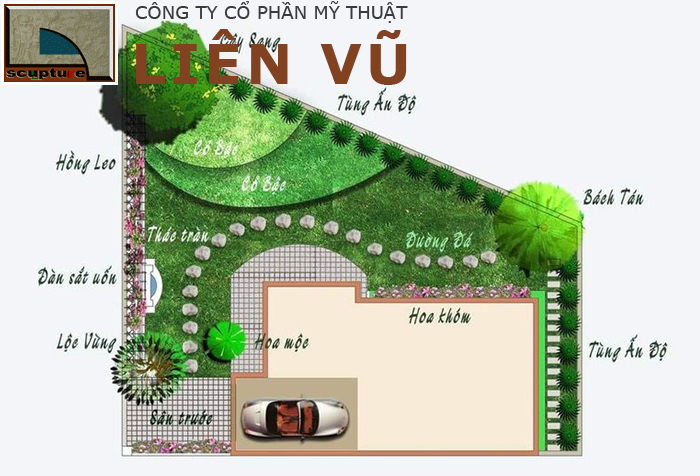 Thiết kế cảnh quan sân vườn đẹp, đơn giản, ngập tràn cây xanh