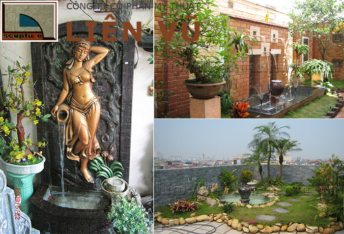 Thiết kế sân vườn đẹp, ấn tượng với đài phun nước