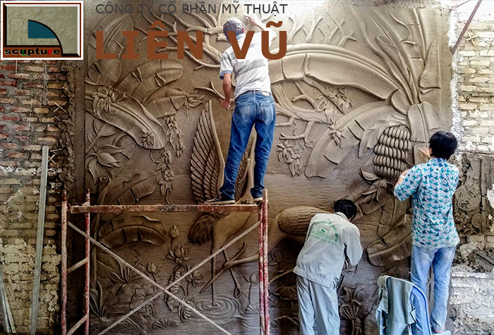 Thiết kế, thi công, chế tác và sản xuất phù điêu hoa lá