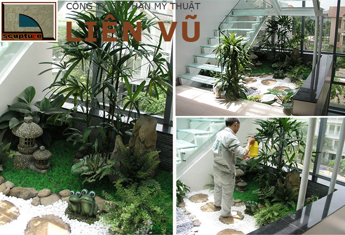 Thiết kế thi công tiểu cảnh sân vườn gầm cầu thang