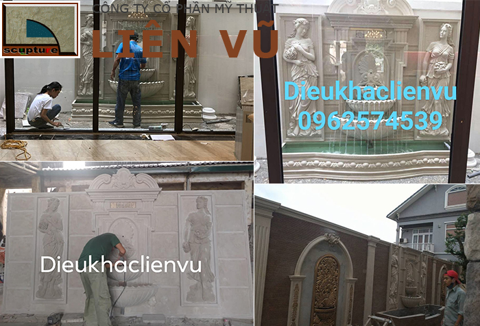 Thiết kế và thi công lắp đặt đài phun nước phù điêu cô gái