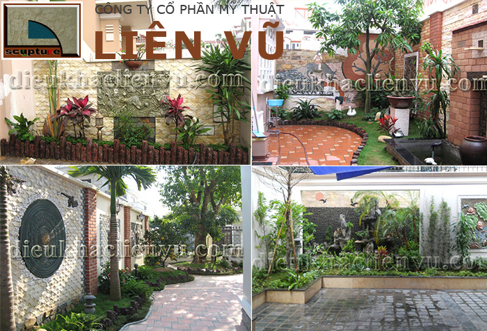 Thỏa sức kết hợp tiểu cảnh với phù điêu sân vườn diện tích lớn