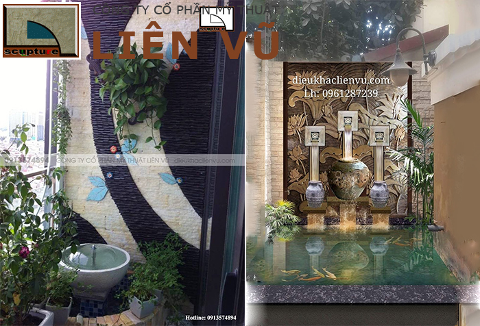 Tiểu cảnh ban công chung cư, nhà phố đẹp với dài phun nước