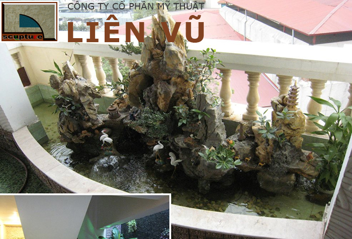 Tiểu cảnh ban công non bộ cùng hồ nước đẹp