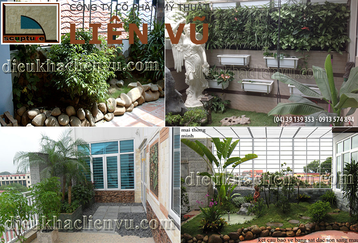 Tiểu cảnh ban công xanh do Liên Vũ thiết kế, thi công