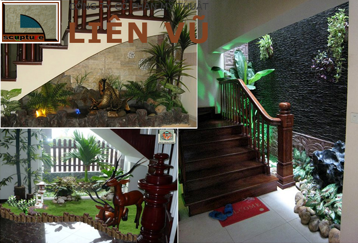 Tiểu cảnh khô cho cầu thang