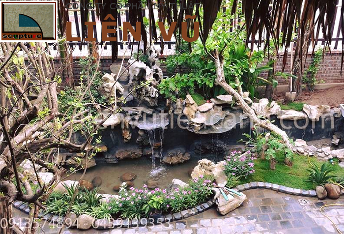 Tiểu cảnh non bộ đẹp trong sân vườn