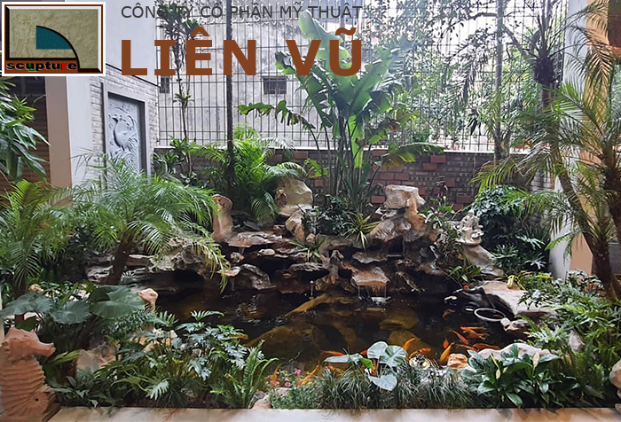 Tiểu cảnh sân vườn đẹp, hợp phong thủy với sự kết hợp hài hòa của 5 yếu tố