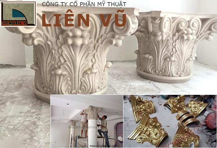 Trang trí cột nhà, chân cột với hoa văn châu Âu
