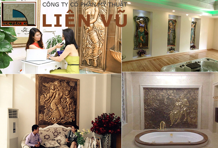 Trang trí không gian nội thất spa với phù điêu cô gái đẹp composite