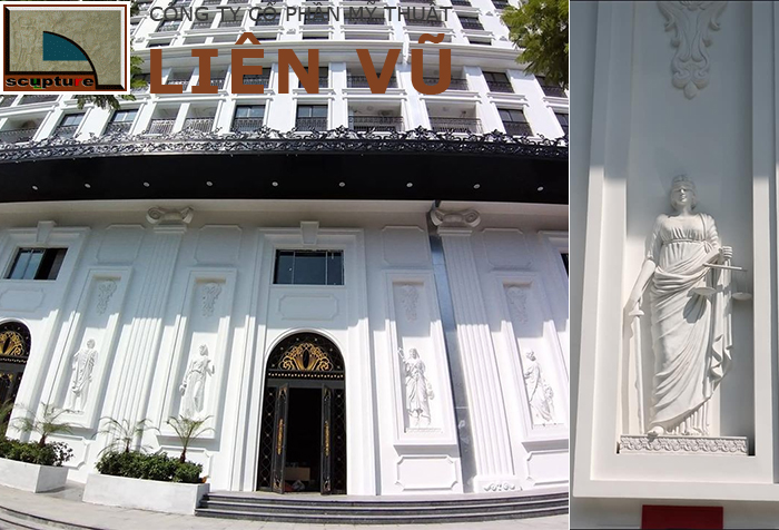 Trang trí mặt tiền nhà với phù điêu châu Âu cổ điển chủ đề con người