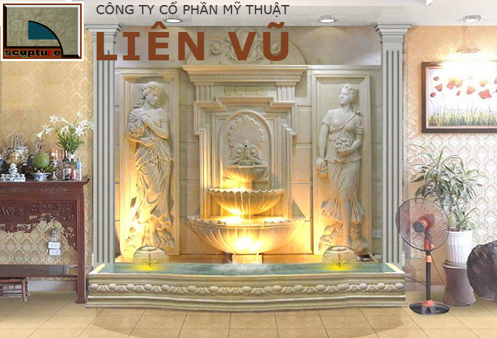 Trang trí phòng thờ với tiểu cảnh đài nước phong cách châu Âu