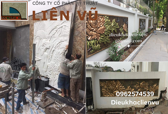 Trang trí sân vườn đẹp, đẳng cấp với tranh phù điêu