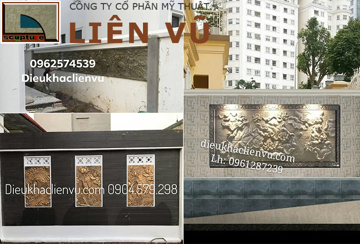 Tranh trí sân vườn đẹp cùng phù điêu