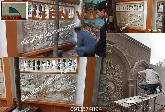 Trang trí tường bao sân vườn với phù điêu