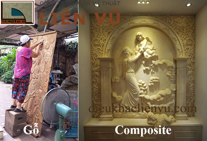 Tranh điêu khắc composite chẳng kém cạnh gì tranh gỗ điêu khắc