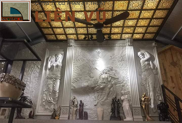 Tranh phù điêu cô gái châu Âu đẹp