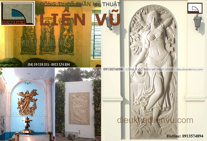 Tranh phù điêu cô gái được ứng dụng trong nhiều không gian theo các cách thức khác nhau