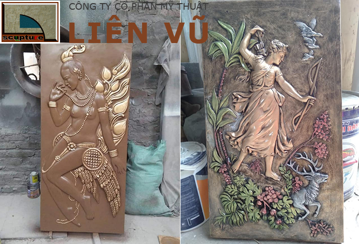 Tranh phù điêu cô gái với nhiều nội dung, màu sắc đa dạng