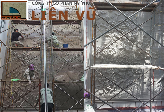 Tranh phù điêu đắp nổi với những hình ảnh thiên nhiên chọn lọc