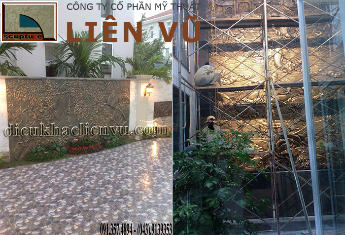 Tranh phù điêu được ứng dụng rộng rãi trong trang trí nội, ngoại thất sân vườn