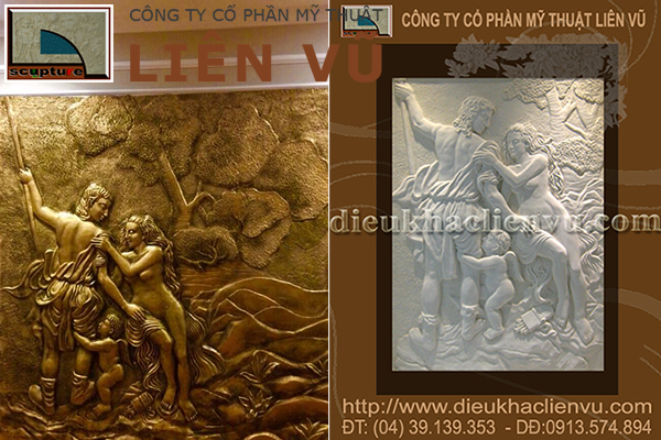 Tranh phù điêu gia đình Adam, Eva