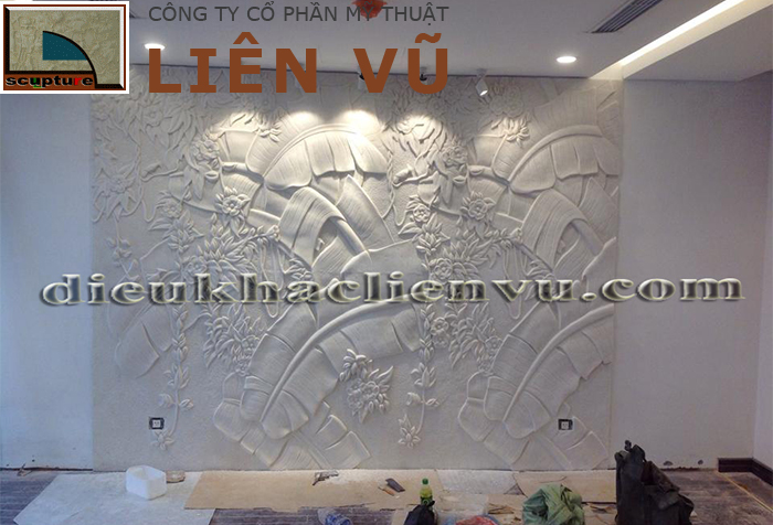 Tranh phù điêu hoa lá bằng composite