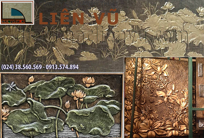 Tranh phù điêu hoa lá từ composite