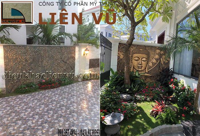 Tranh phù điêu khiến cảnh quan thêm sinh động và tiểu cảnh san vườn trọn vẹn hơn