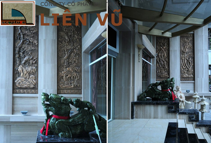 Tranh phù điêu từ quý trang trí nội thất sân vườn