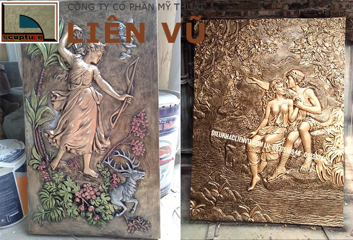 Tranh treo tường cao cấp phù điêu cô gái bằng composite