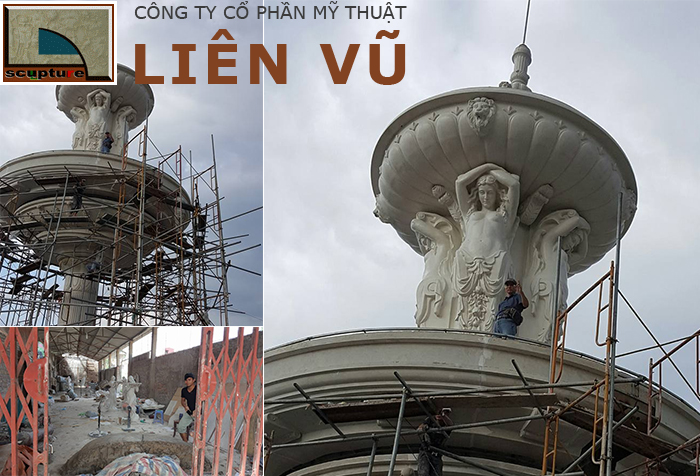 Trực tiếp sản xuất, cung cấp, thi công tiểu cảnh với tượng cô gái châu Âu