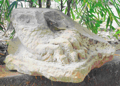 dấu vết tượng điêu khắc chân rắn