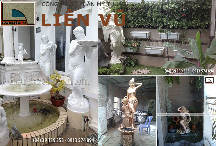 Tượng cô gái bằng composite phù hợp với nhiều không gian trang trí