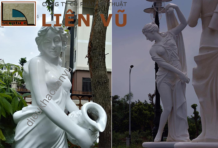 Tượng cô gái composite điêu khắc kích thước lớn