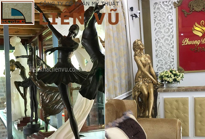 Tượng cô gái composite trang trí đẹp