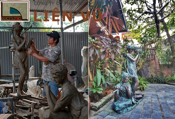 Tượng cô gái điêu khắc nghệ thuật