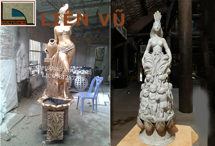 Tượng cô gái điêu khắc- sản phẩm trang trí ấn tương và đầy ý nghĩa