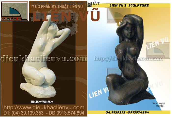 Tượng cô gái nghệ thuật nude art