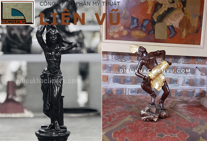 Tượng cô gái ngực trần nhỏ để bàn