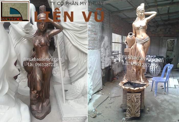 Tượng cô gái ôm bình đẹp