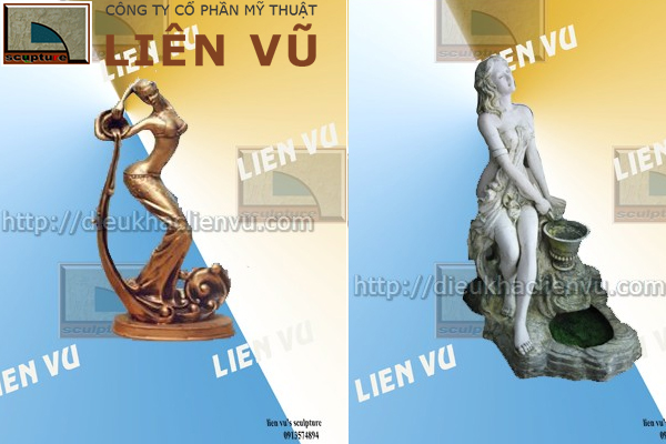 Tượng cô gái ôm bình đổ nước