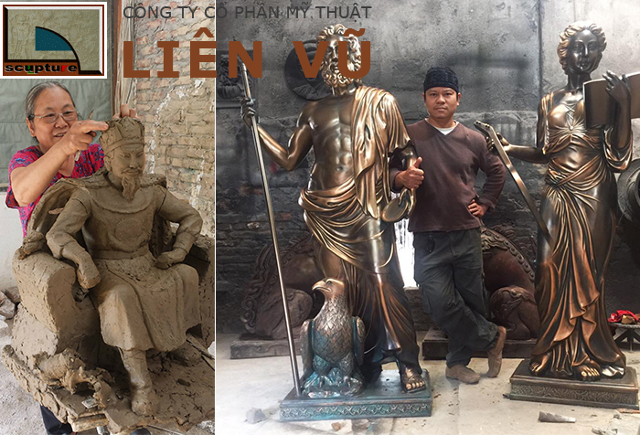 Tượng composite ho&agrave;n thiện c&oacute; thể được sơn giả đồng