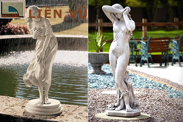 Tượng điêu khắc nghệ thuật cô gái được ứng dụng phổ biến