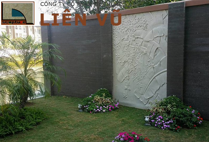 Ứng dụng phù điêu trên tường bao sân vườn